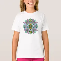 Pink Butterfly Mandala Whimsical Hand Drawn    T-Shirt