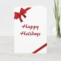 Red Bows Happy Holidays Holiday Card