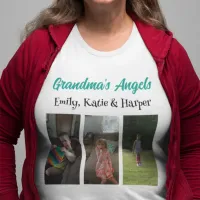 Grandma's Angels | Personalized Photo and Names Plus Size T-Shirt