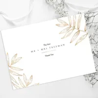 Minimalist Tropical Palm Wedding Thank You Card