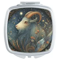 Capricorn Zodiac Birth Sign Astrology Celestial Compact Mirror