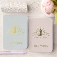 Elegant His & Her Wedding Vows Keepsake Set Foil Vow Books