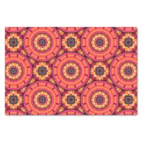 Orange and Pink Funky Mosaic Geometric Pattern Tissue Paper