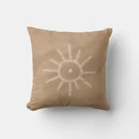 Southwest Petroglyph Sun Symbol Throw Pillow