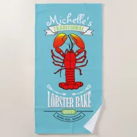 Lobster Bake Sunburn Humor ID417 Beach Towel