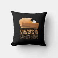 Funny Trumpkin Pie Throw Pillow