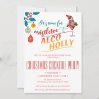 Mistletoe & Alco-Holly Christmas Cocktail Brunch Invitation