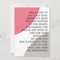 Informal Typography Rose Pink Gray Shapes Thank You Card