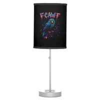 F-Caw-F Funny Bird Moon Crow Raven Caw Pun Joke Fu Table Lamp
