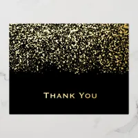 Black and Gold Foil Wedding Thank You Foil Holiday Postcard