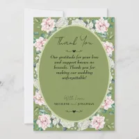 Elegant Floral Embrace Wedding Thank You Card