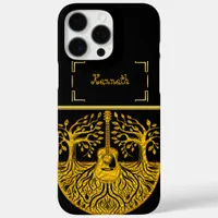 Gold Guitar Art Blends Nature and Music iPhone 16 Pro Max Case