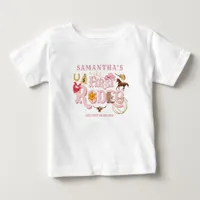 Pink Wild West First Rodeo Baby Girl 1st Birthday Baby T-Shirt