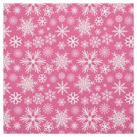 Hot Pink Snowflake Christmas Fabric