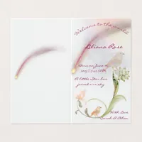 Watercolor Baby Birth Announcement card
