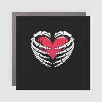 Ed Heart In Skeletal Hands Classic Style Car Magnet