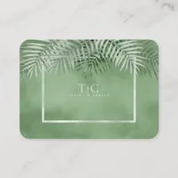 Lush Palm Leaf Wedding Website Moss Green ID956  Enclosure Card