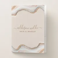 Elegant Gold Glitter Marble Agate Modern  Pocket Folder