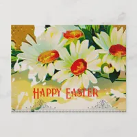 Vintage Easter Daisies Postcard