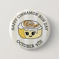 Happy Cinnamon Roll Day October 4th Button