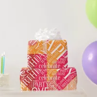 Birthday Add Short Name Color Block Orange ID274 Wrapping Paper