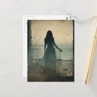 Ghost at the Abandoned Beach House Postcard