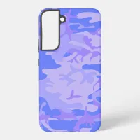 Camouflage Pastel Blue Abstract Pattern Samsung Galaxy S22+ Case