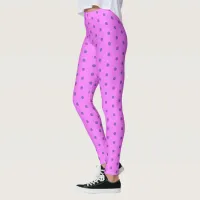 Purple Polka Dot Hot Pink Gym Leggings