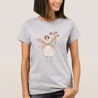 Fairy With Pink Flowers T-Shirt