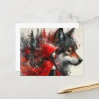 The Good Wolf Watches Over Little Red Postcard