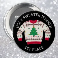 1st Place Ugly Sweater Winner | Funny Christmas  Button