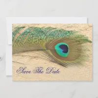 peacock cobalt blue  teal Save the date