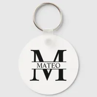 Personalized Dad Monogram & Name Gift Keychain