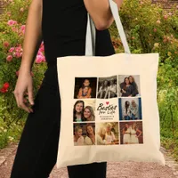 Besties For Life Script Best Friends Photo Collage Tote Bag