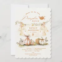 Elegant Fall Autumn Pumpkin Patch Birthday Party Invitation