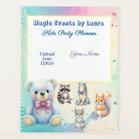 Kids Party Planner Pastel Teddy Bear QR Code Logo