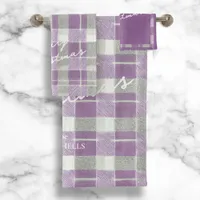 Purple Green Christmas Pattern#7 ID1009 Bath Towel Set