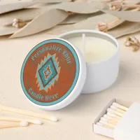 Southwest Canyons Geometric Diamond Personalized Mini Candle Favors