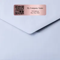 Pink business qr code return address label