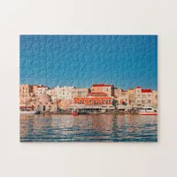 Venetian harbor in Chania at blue hour, Crete,  Jigsaw Puzzle