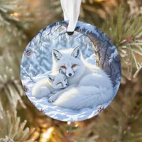 Foxes Themed Personalized Christmas Ornament