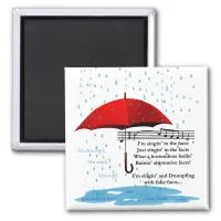 Raining and Singing Alternative Facts Sq Magnet