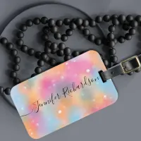 Pastel Trendy Modern Chic Fancy Calligraphy Luggage Tag