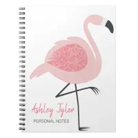 Pretty Pink Flamingo girly cute personalized Notebook