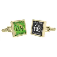 Elegant 66th Titanite Wedding Anniversary Cufflinks