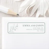 Sage Green Floral Wedding return address labels