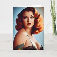 Vintage Pinup Birthday Card