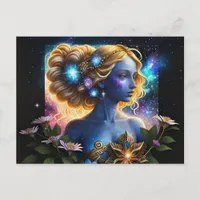 *~* Galactic Women Fantasy Cosmic AP58 Galaxy Holiday Postcard