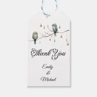 Rustic Woodland Love Birds Celebration Gift Tags