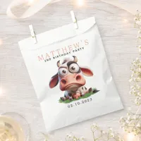 Cute Cow Farm Animals 2nd Birthday Party Favor Bag